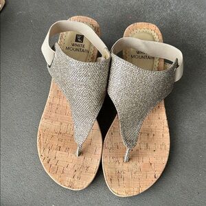 White Mountain Gold Aida Wedge Sandal